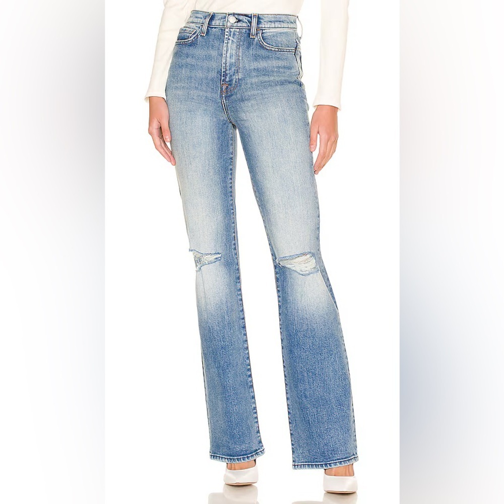 7 FOR ALL MANKIND Distressed Knees Easy‎ Boot Jeans in Ventura